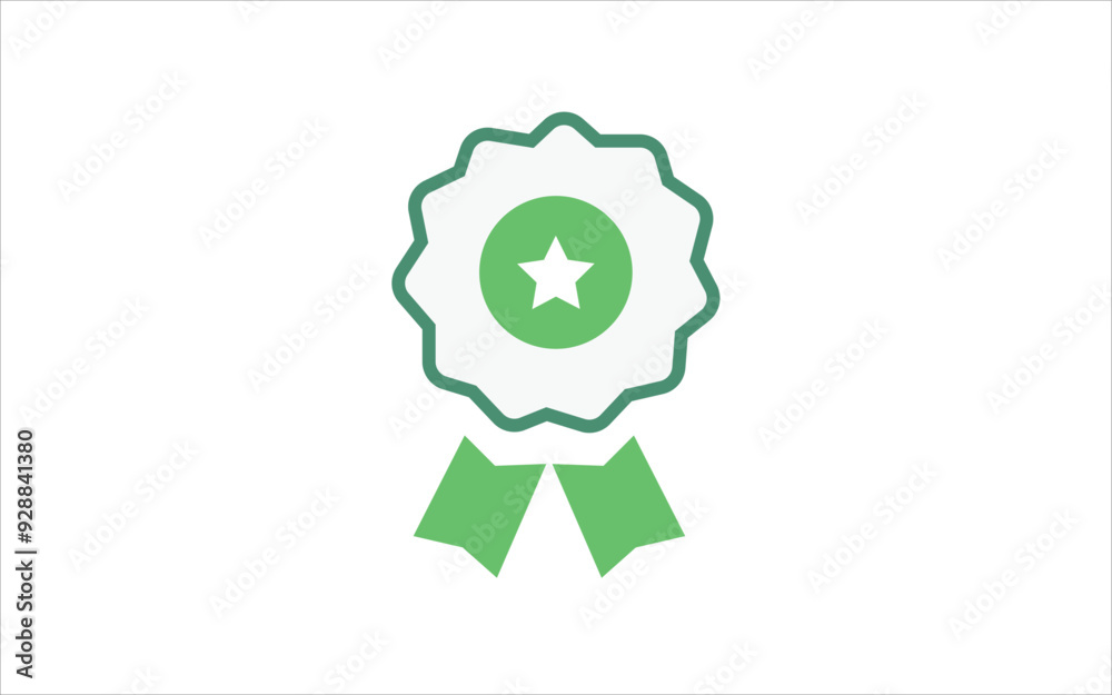 Green and white medal with green ribbon. award with green ribbon. 1st place badge. champion award. awarding of the winner with a green medal. high quality. illustration graphic vector design Green and white medal with green ribbon. award with green ribbon. 1st place badge. champion award. awarding of the winner with a green medal. high quality. illustration graphic vector design