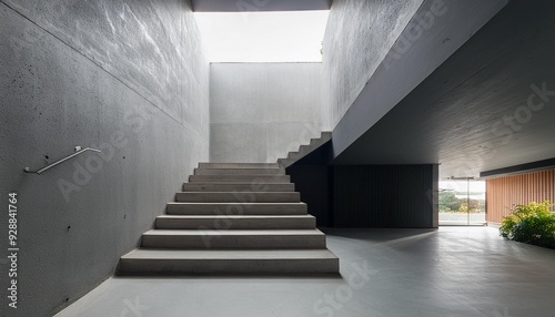 Modern Concrete Stairs in Minimalist Interior