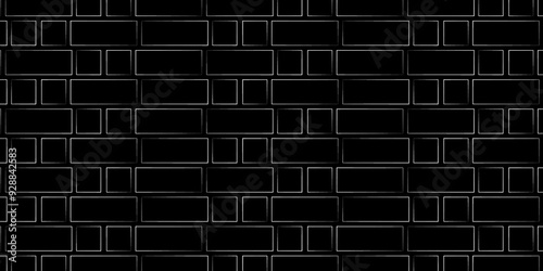 abstract  dark brick wall patterns texture, white brick  tile stone wall concrete surface vector background. architecture cement block wall grainy stone texture background.