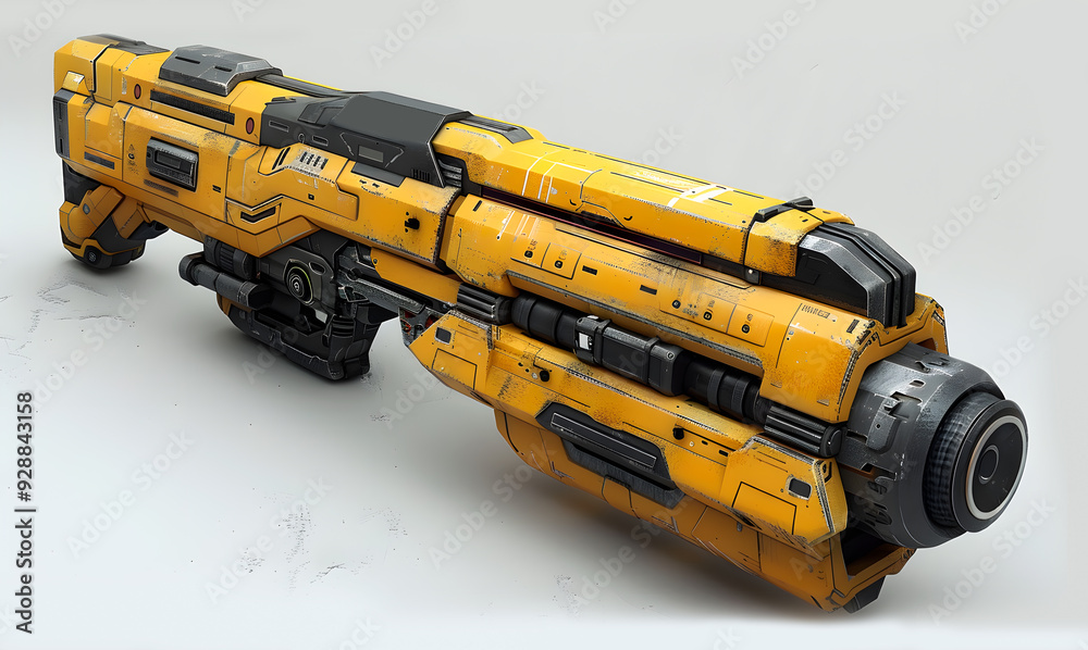 Fototapeta premium View of a yellow digital drill machine for making holes