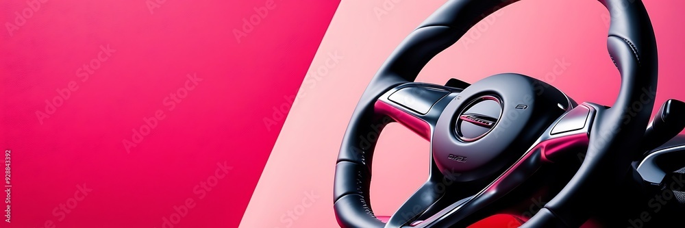 Car wheel steering close up Car wheel steering close up