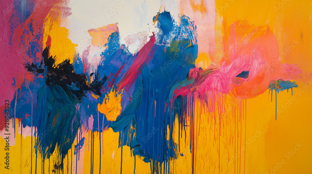 Fototapeta premium Abstract expressionism with bold colors