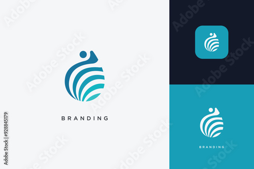 Abstract Digital App Brand Logo
