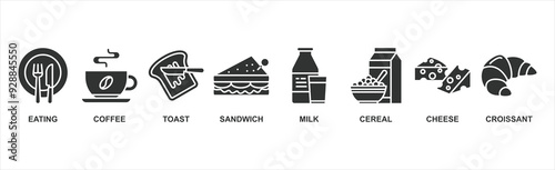 Breakfast banner web icon vector illustration concept with icon