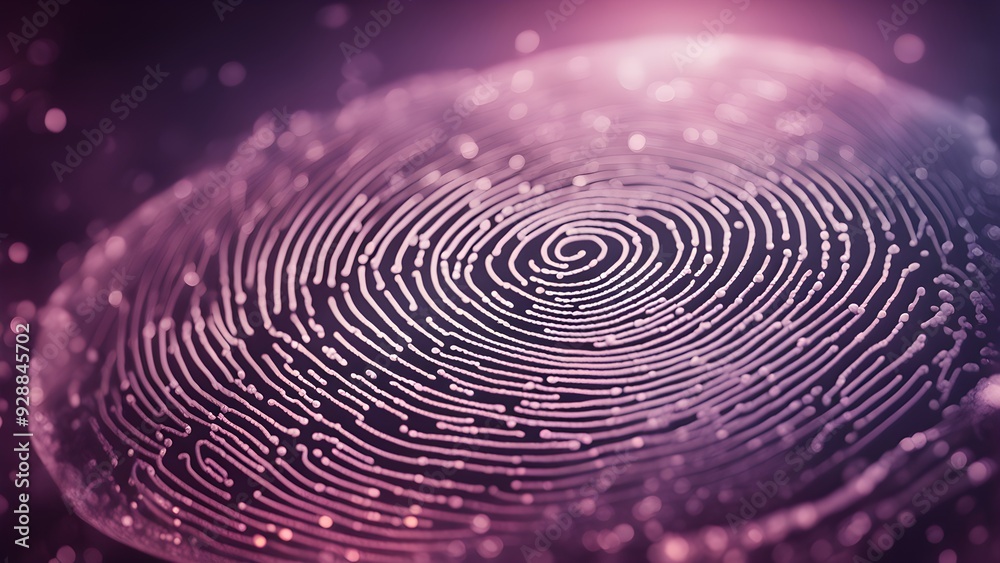 A close up of a fingerprint with a purple background A close up of a fingerprint with a purple background