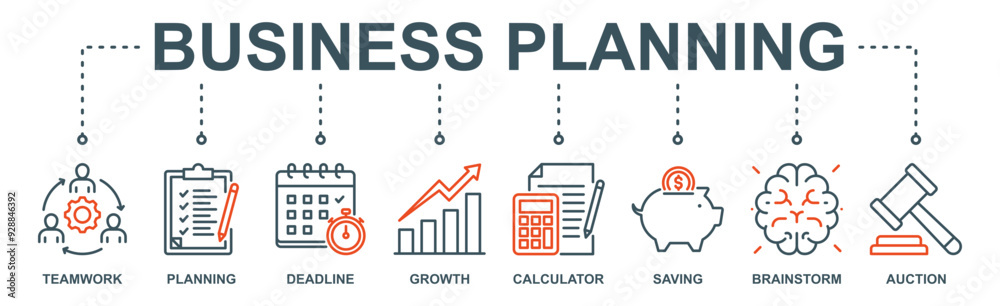 Business planning banner web icon vector illustration concept with icon Business planning banner web icon vector illustration concept with icon