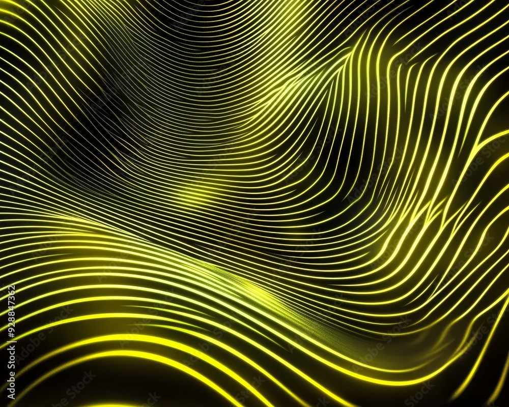 Abstract Wavy Lines A LowAngle Perspective of a Golden 3D Composition with Glowing Lines Abstract Wavy Lines A LowAngle Perspective of a Golden 3D Composition with Glowing Lines