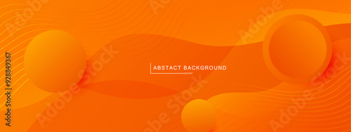 Abstract orange background with wave dynamic lines vector
