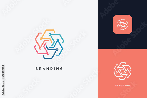 Abstract Digital App Brand Logo
