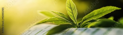 Close-Up of Fresh Green Leaves in Sunlight with a Soft Focus Background