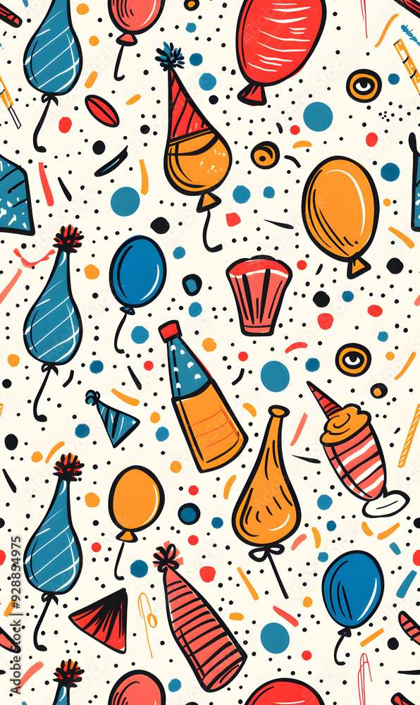 New Year and Christmas 2d cartoon or graphic advertising background, Seamless pattern New Year and Christmas 2d cartoon or graphic advertising background, Seamless pattern