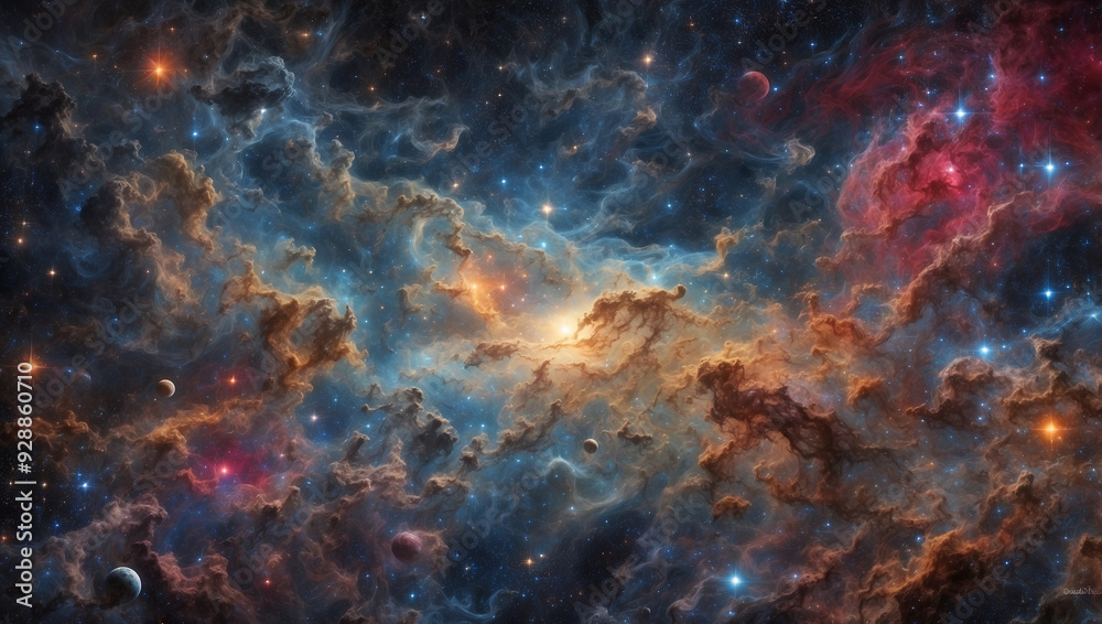 The cosmos filled with countless stars The cosmos filled with countless stars