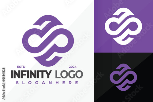 Letter S Infinity Logo design vector symbol icon illustration