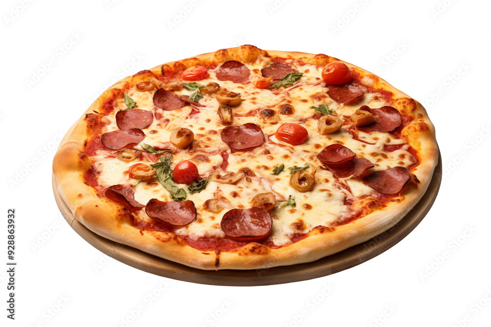 Pizza on transparent background. Pizza related themes. Fast food. Pizza sale. Images for graphic designers. Isolated Pizza. PNG cutout. Pizza fast food. For flyers.