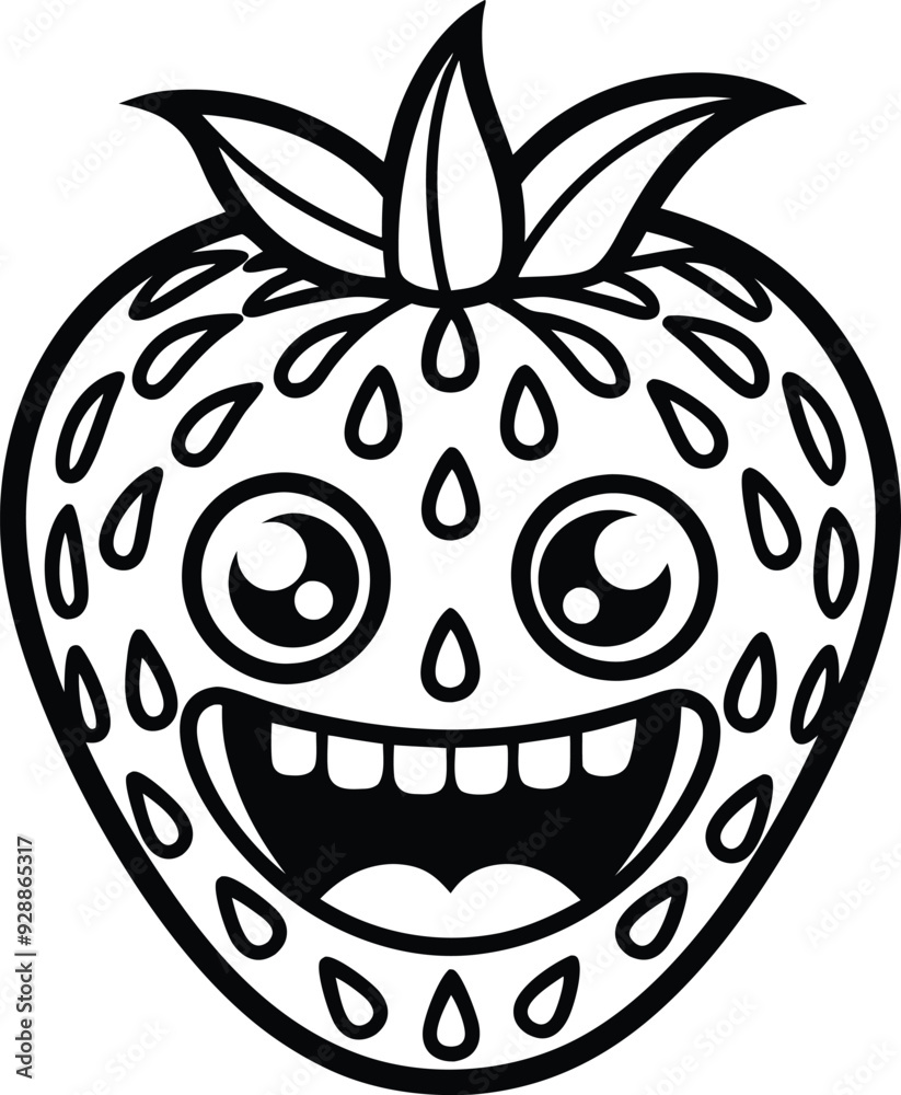 funny fruit cartoon character illustration black and white funny fruit cartoon character illustration black and white