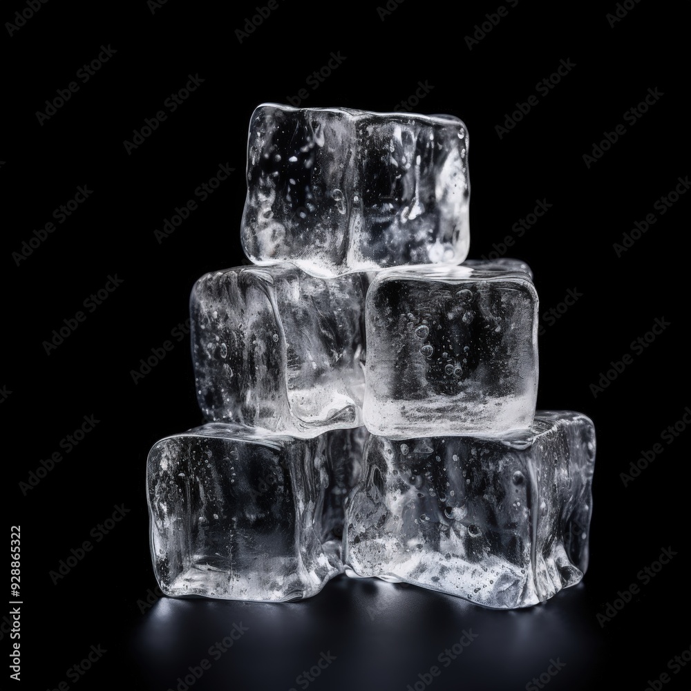 Ice cubes on black Ice cubes on black