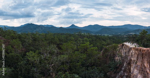 Banner view of Pai Canyon (Kong Lan) in Mae hong son, Thailand