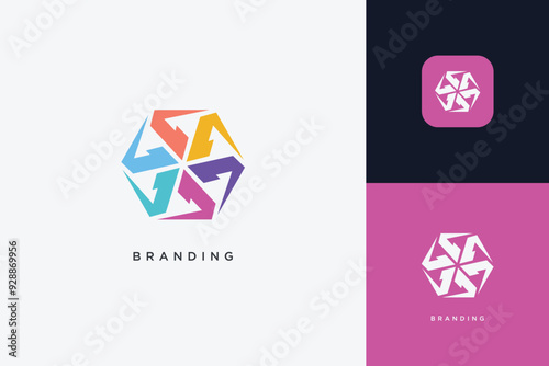 Abstract Digital App Brand Logo