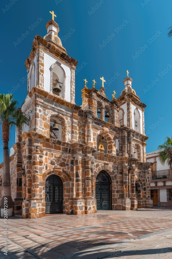 Fototapeta premium A large stone building with a clock tower