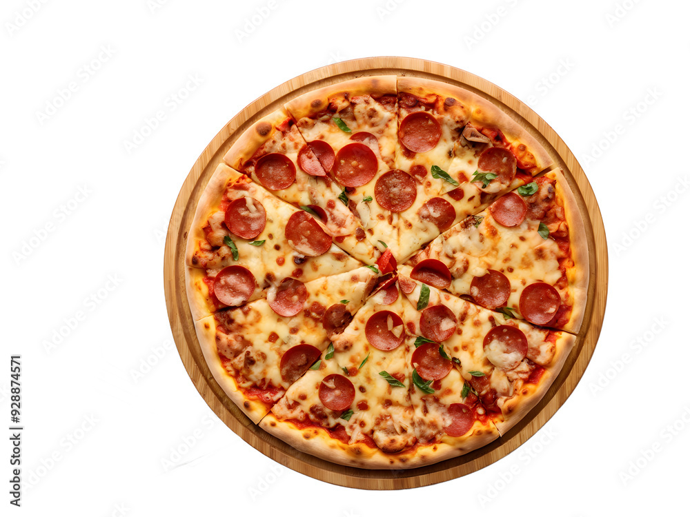 Empty pizza board and napkins top view isolated on white.
Empty pizza board and napkins top view isolated on white.
