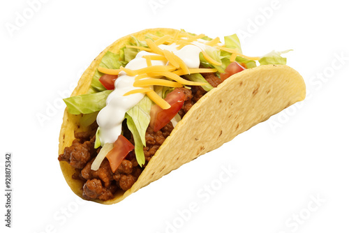 Tacos on transparent background. Tacos related themes. Fast food. Tacos sale. Images for graphic designers. Isolated Tacos. PNG cutout. Fast food. For flyers.

 photo