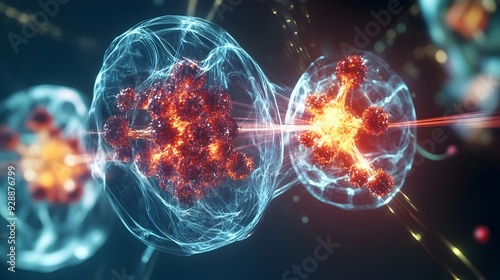 Visualizing Atomic Energy Fusion and Fission Transformation photo