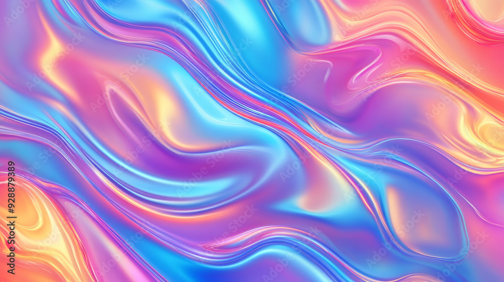 A holographic neon background with colorful psychedelic abstract patterns. The design features pastel-colored waves, creating a vibrant and fluid visual effect. A holographic neon background with colorful psychedelic abstract patterns. The design features pastel-colored waves, creating a vibrant and fluid visual effect.