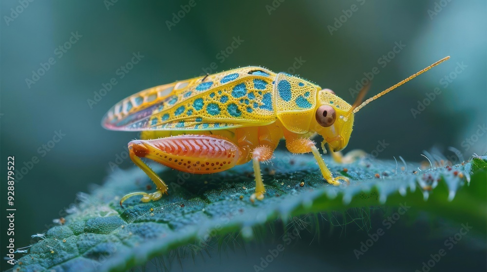 A vividly colored dragonfly takes a rest on a green leaf, A vividly colored dragonfly takes a rest on a green leaf,