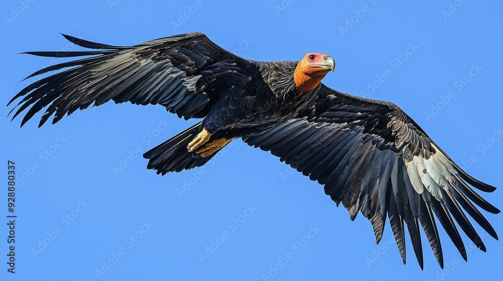 Obraz premium Majestic California Condor Soaring Gracefully in Flight