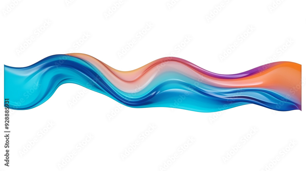 Fototapeta premium Abstract colorful wave with gradient blue, pink, and orange colors.