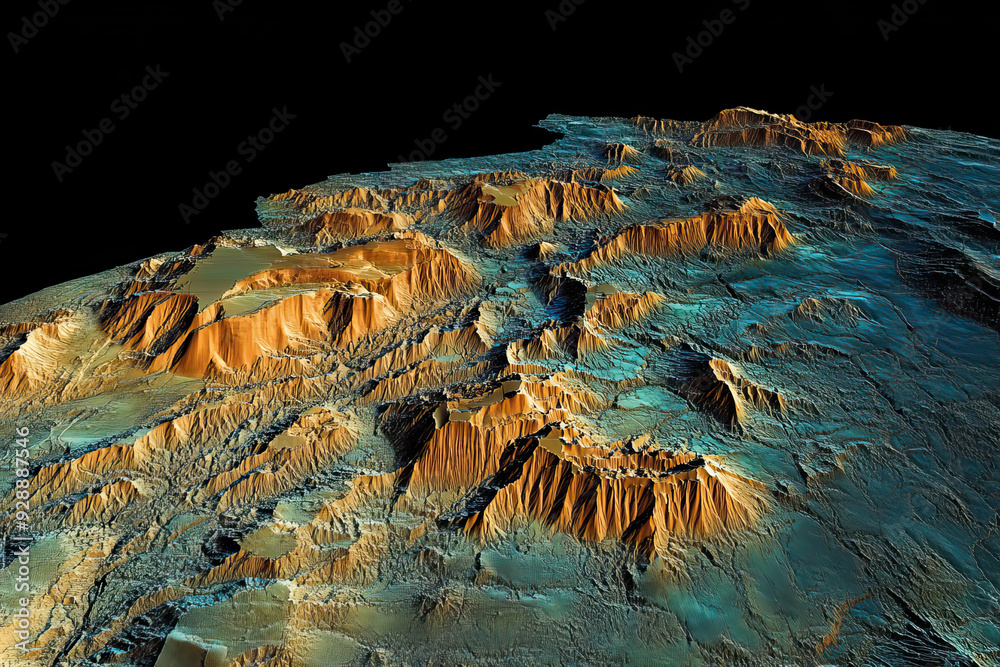 Technical aerial visual, 3D LiDAR GIS aerial map satellite scan model ...