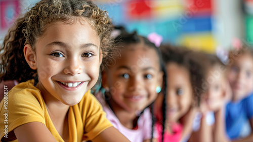 Vibrant Classroom Scene with Joyful Children Engaged in Learning Activities