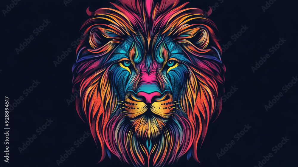 A retro-styled, colorful lion head design suitable for crafts and T-shirts. A retro-styled, colorful lion head design suitable for crafts and T-shirts.
