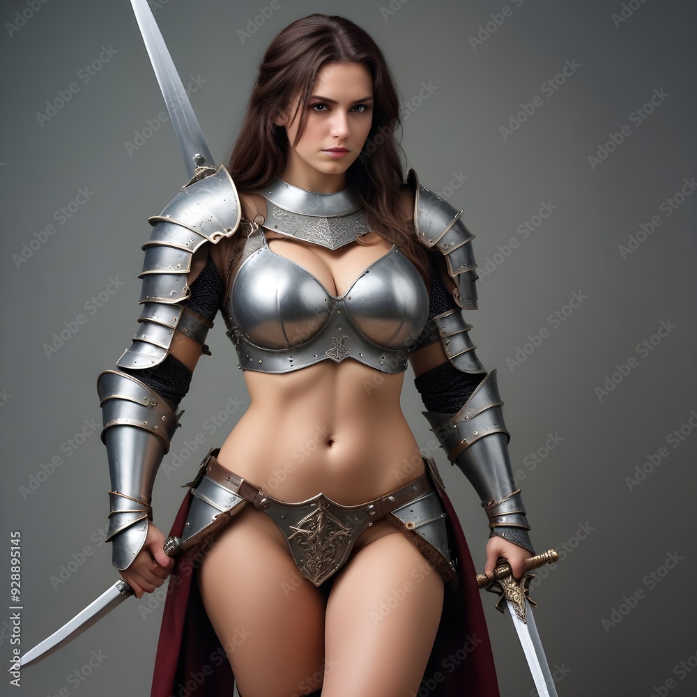 medieval woman with sword and armor medieval woman with sword and armor