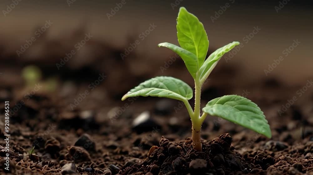 Close-up of a Green Sprout Emerging from Soil Close-up of a Green Sprout Emerging from Soil