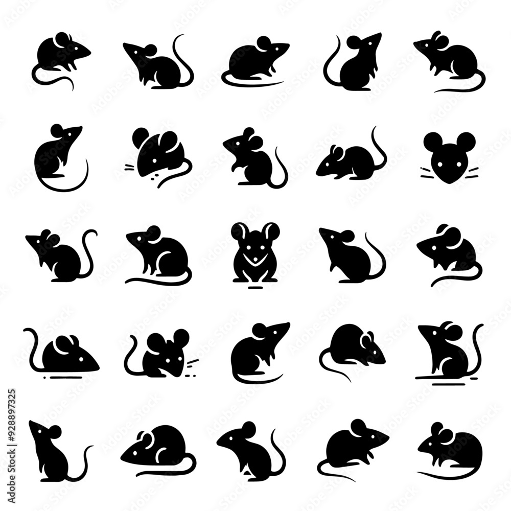 Fototapeta premium Mouse Silhouettes Illustration