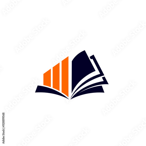 Finance book vector logo design. Business growth education logo design.