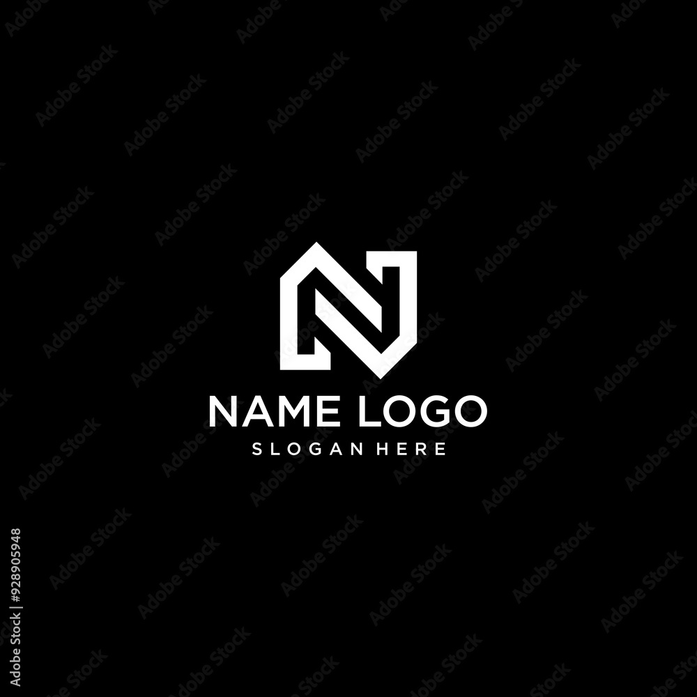 symbol N line art minimalist logo symbol N line art minimalist logo