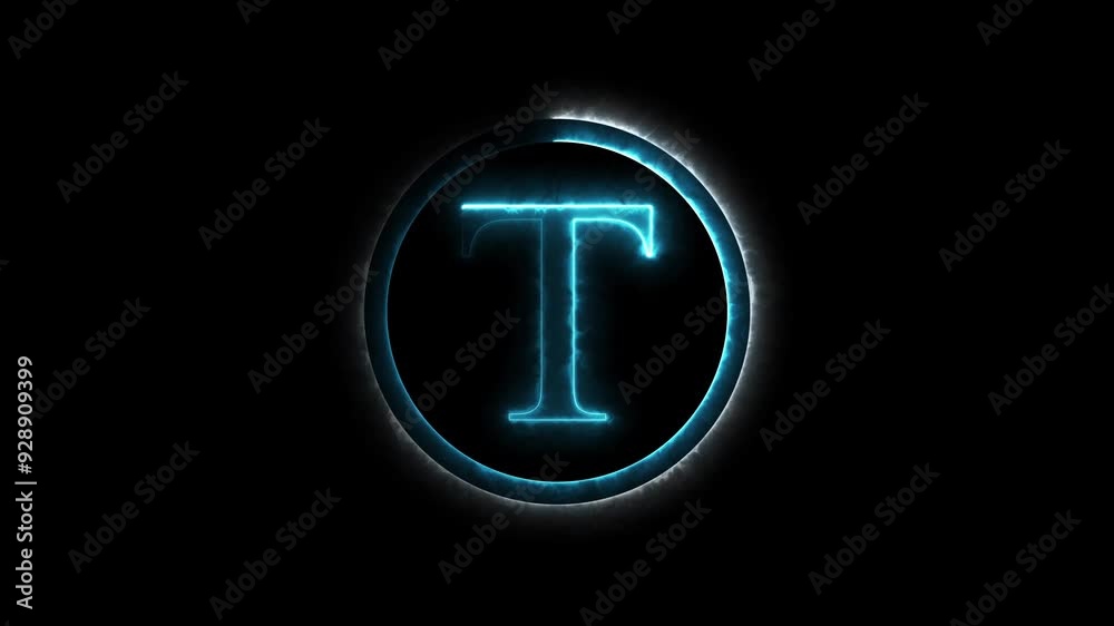 Animated Neon Energy Alphabet, Letter, Font Symbol and Seamless Loop Background.