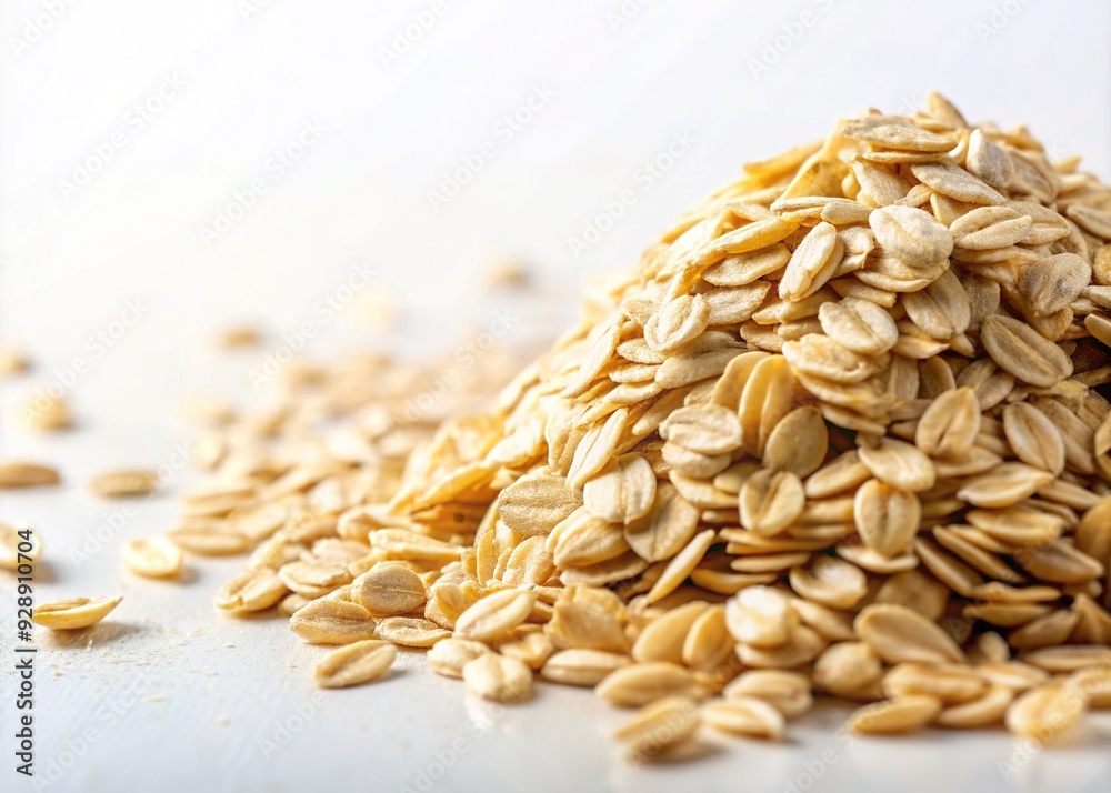 Obraz premium Creamy Canvas: Smooth, white background, soft focus, oatmeal texture