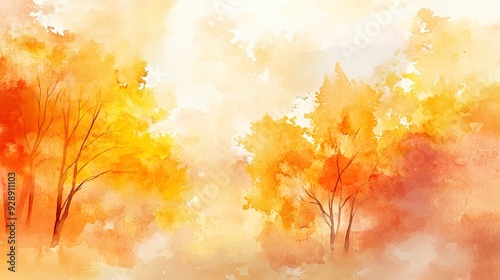 watercolor autumn background