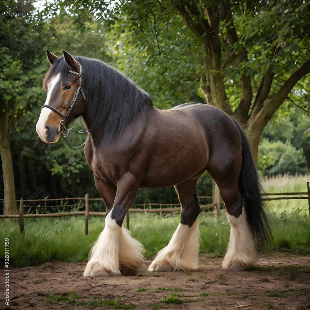 Fototapeta premium shire horse in the garden