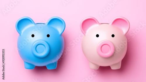 A side-by-side comparison of two savings accounts with different interest rates showcasing the benefits of choosing the higher-yield option Stock Photo with copy space