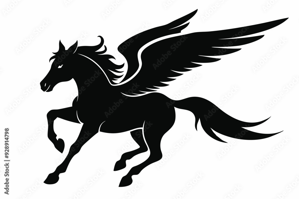 Horse flying silhouette, pegasus flying horse with wings vector
Horse flying silhouette, pegasus flying horse with wings vector