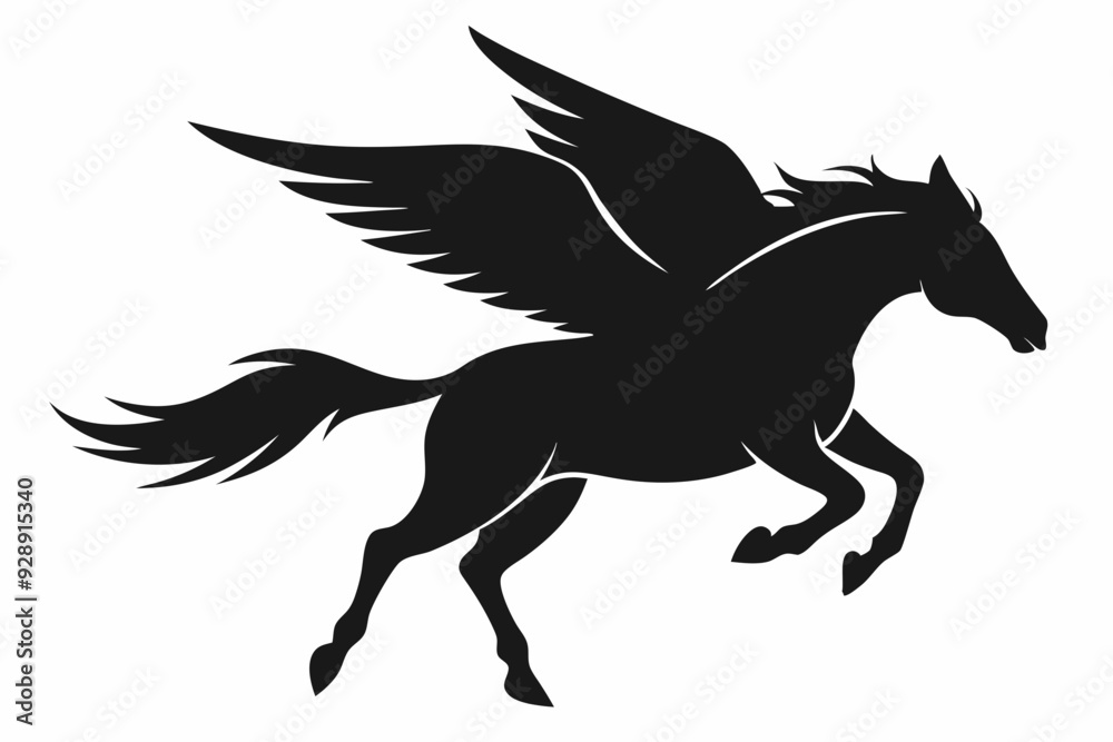 Horse flying silhouette, pegasus flying horse with wings vector
Horse flying silhouette, pegasus flying horse with wings vector