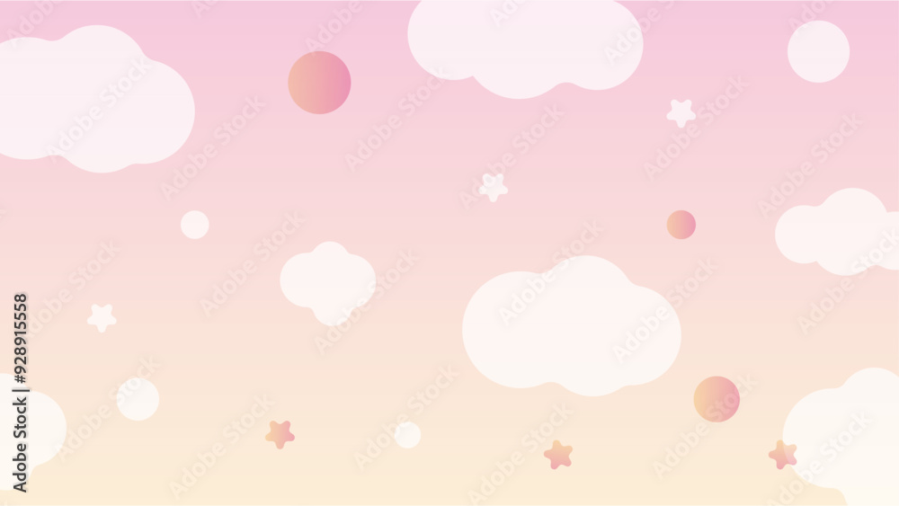 ファンシーな空の素材/オレンジ・ピンク ファンシーな空の素材/オレンジ・ピンク