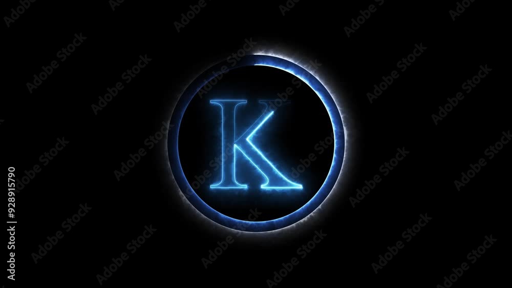 Animated Neon Energy Alphabet, Letter, Font Symbol and Seamless Loop Background.