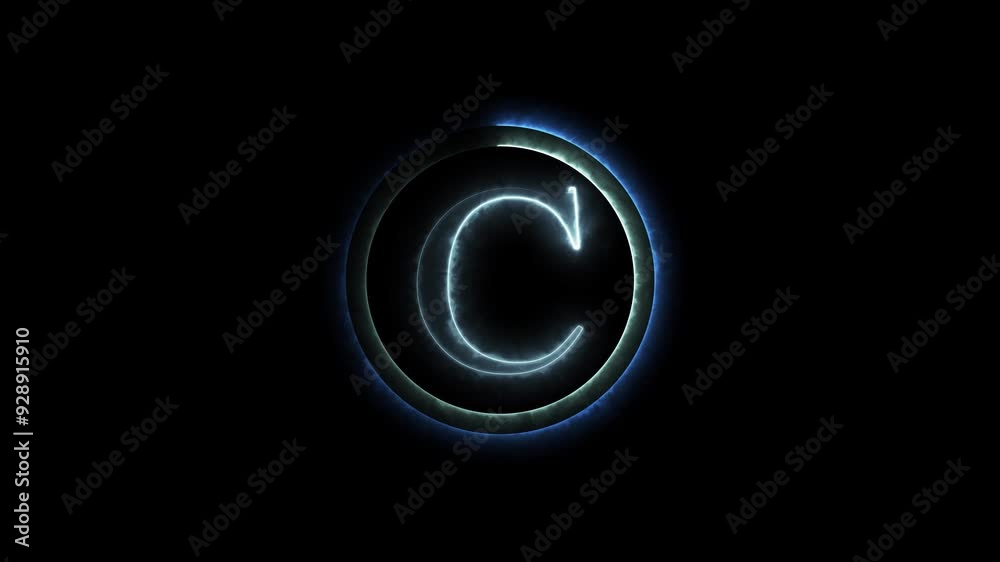 Animated Neon Energy Alphabet, Letter, Font Symbol and Seamless Loop Background.