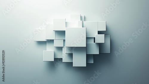 Abstract Geometric Architecture: Minimalist White Cubes