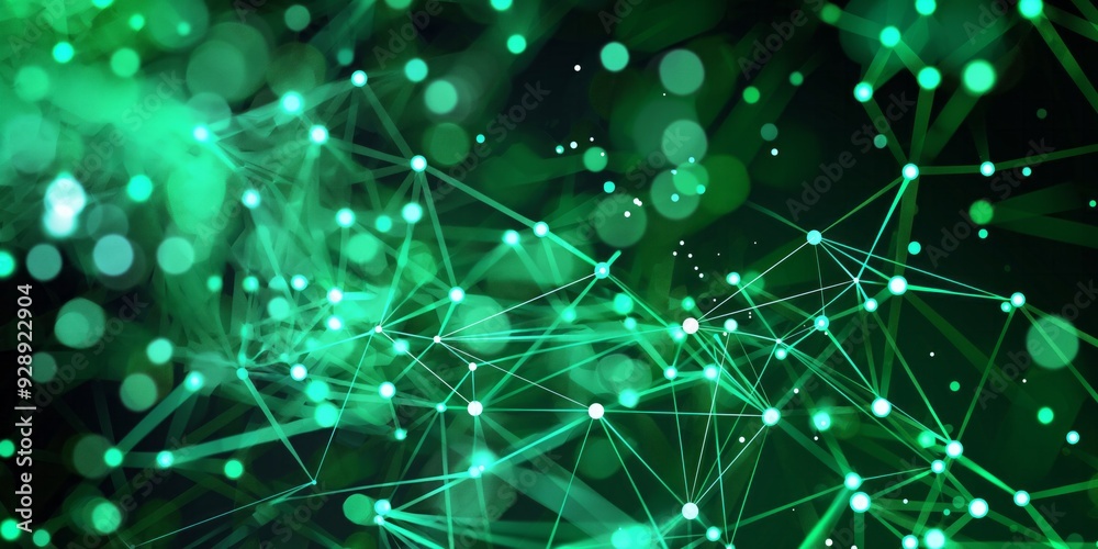 Abstract Green Network Connection Background Abstract Green Network Connection Background